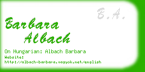 barbara albach business card